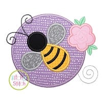 Bee Circle Applique Design | Machine Embroidery Designs by JuJu