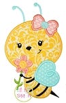 Bee Flower Applique | Machine Embroidery Designs by JuJu