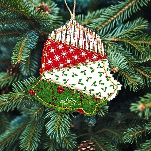 ITH Crazy Patch Ornament Bell | Machine Embroidery Designs by JuJu