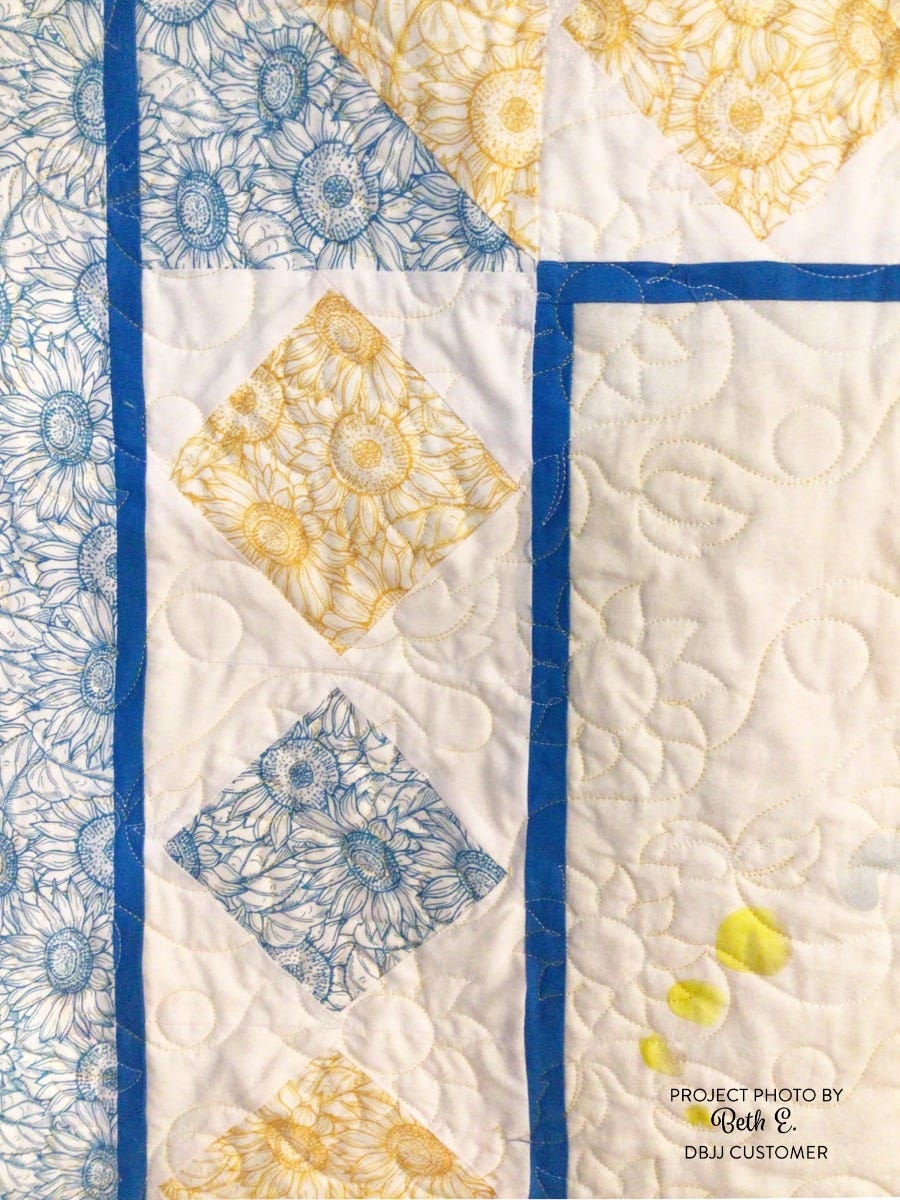 Sunflowers and Leaves End-to-End Quilting Embroidery Design