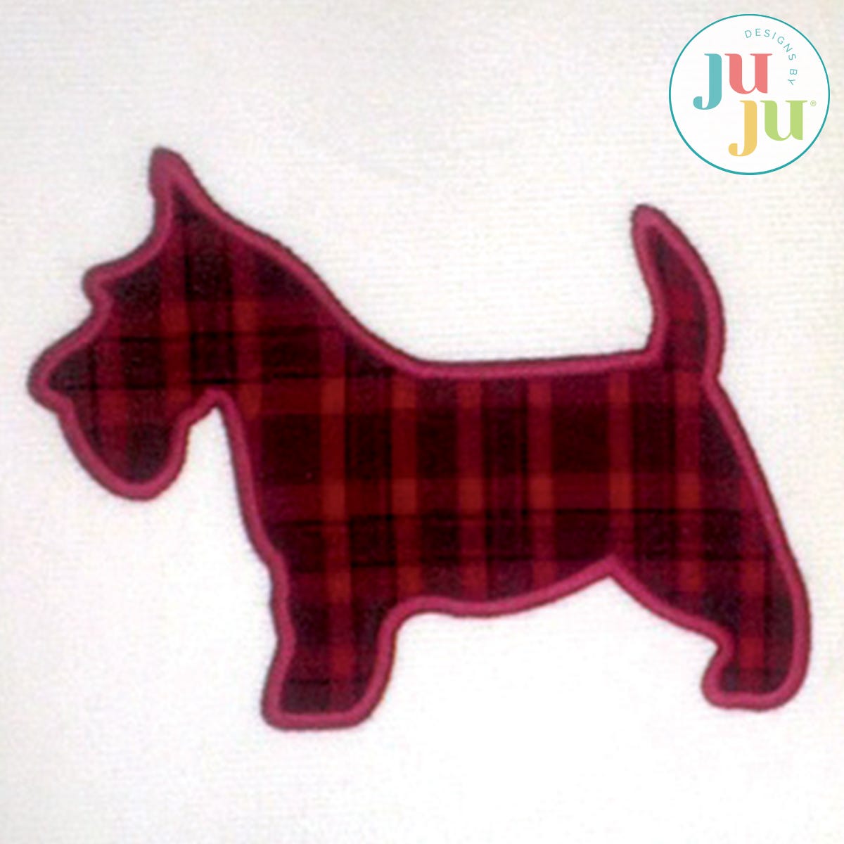 Applique Scottie Dog Embroidery Design by Oma's Place | Machine Embroidery Designs by JuJu