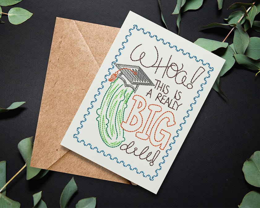 Graduation Greeting Cards 4 | Machine Embroidery Designs by JuJu
