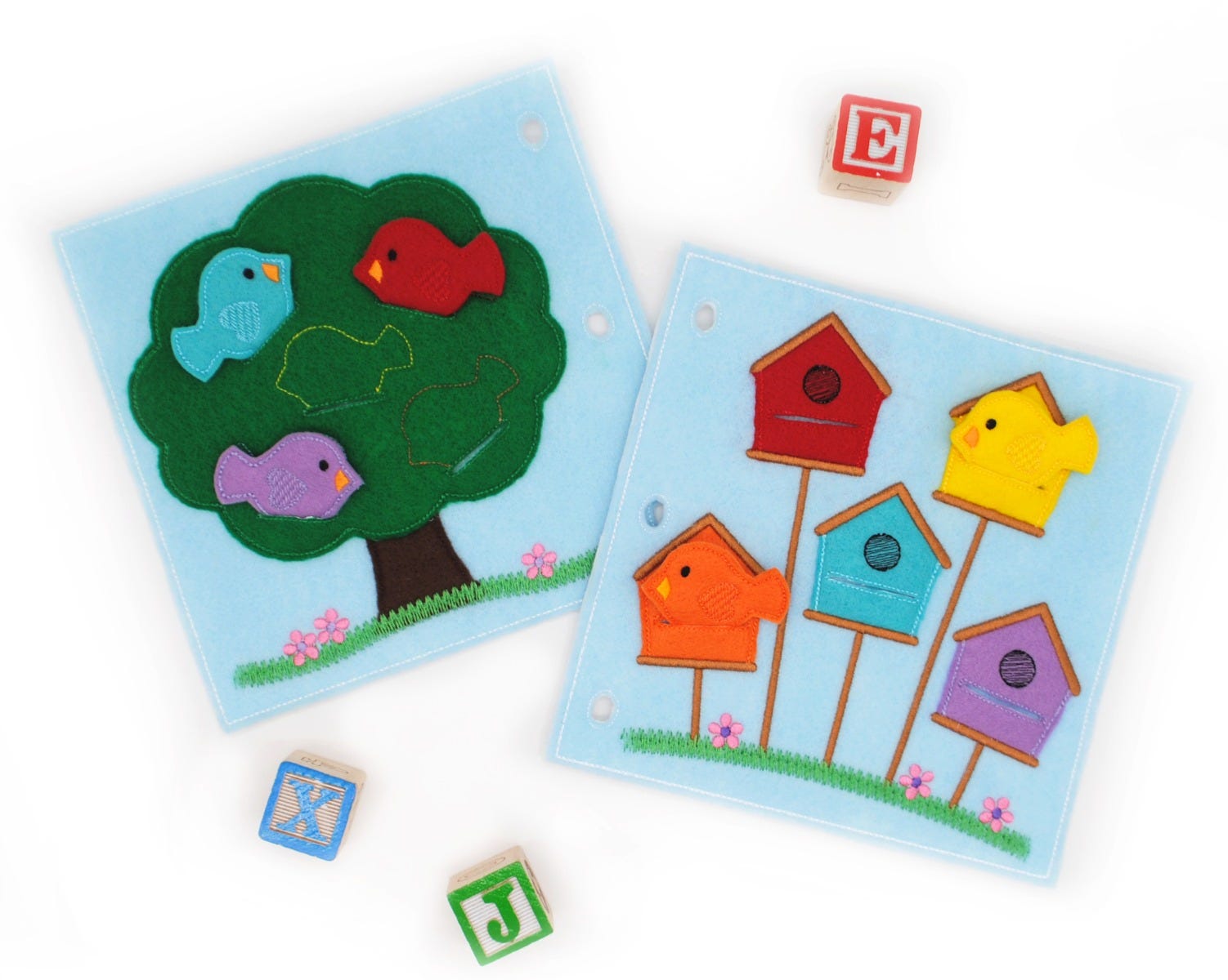 Busy Book Page Birdhouse Coloring Deluxe | Machine Embroidery Designs by JuJu