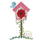 Birdhouse With Vine Applique | Machine Embroidery Designs by JuJu