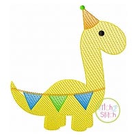 Birthday Brontosaurus Sketch | Machine Embroidery Designs by JuJu