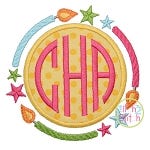 Birthday Monogram Frame Applique | Machine Embroidery Designs by JuJu