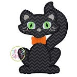Black Cat Boy Applique | Machine Embroidery Designs by JuJu