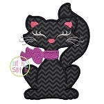 Black Cat Girl Applique | Machine Embroidery Designs by JuJu