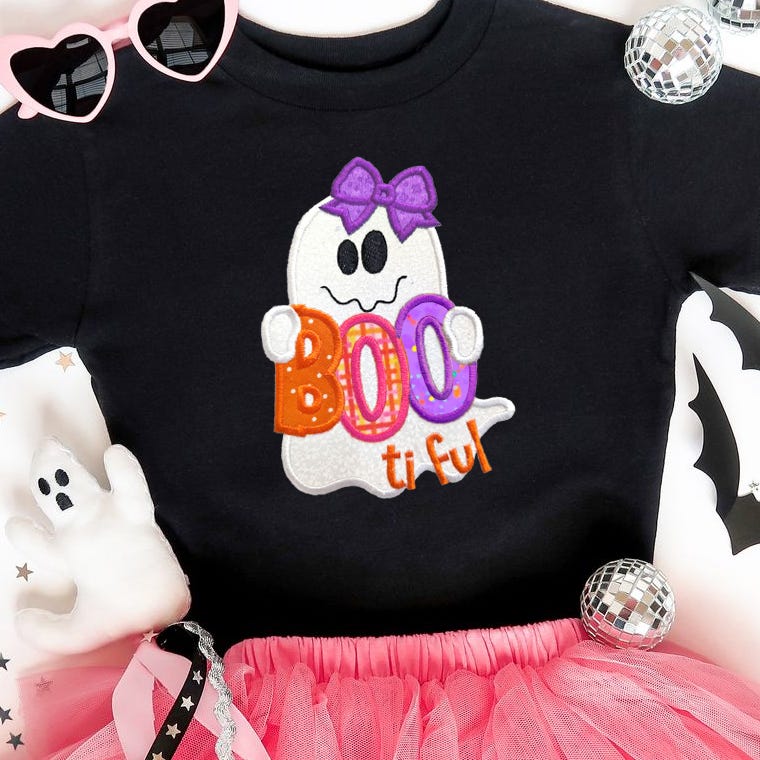 Halloween Friends Satin Applique | Machine Embroidery Designs by JuJu