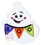 Boo Banner Ghost Applique | Machine Embroidery Designs by JuJu