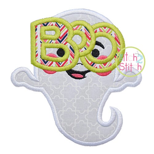 Boo Glasses Ghost Applique | Machine Embroidery Designs by JuJu