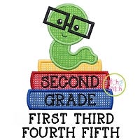 Bookworm Elementary Grades Boy Applique Design Set