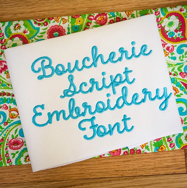 Boucherie Script Embroidery Font Machine Embroidery Designs by JuJu