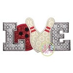 Bowling Love Applique | Machine Embroidery Designs by JuJu
