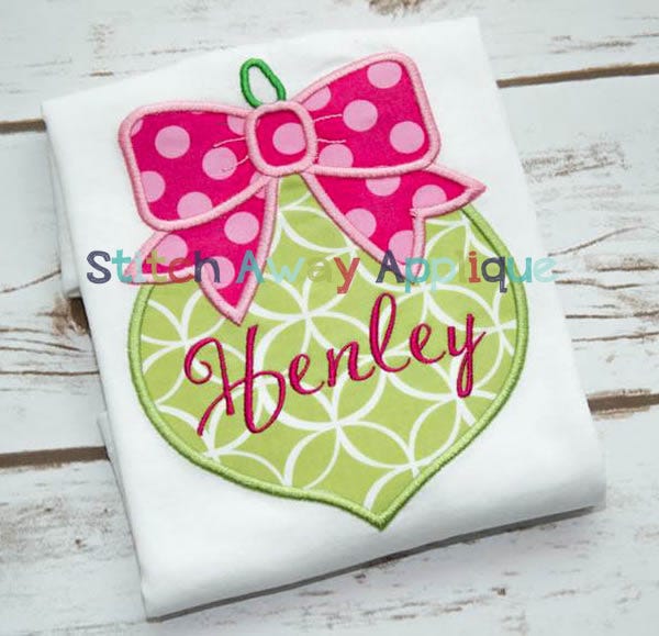 Bow Ornament | Machine Embroidery Designs by JuJu/ Stitch Away Applique 