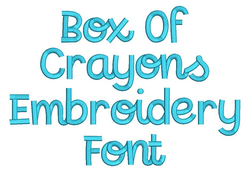 Box Of Crayons Embroidery Font | Machine Embroidery Designs by JuJu