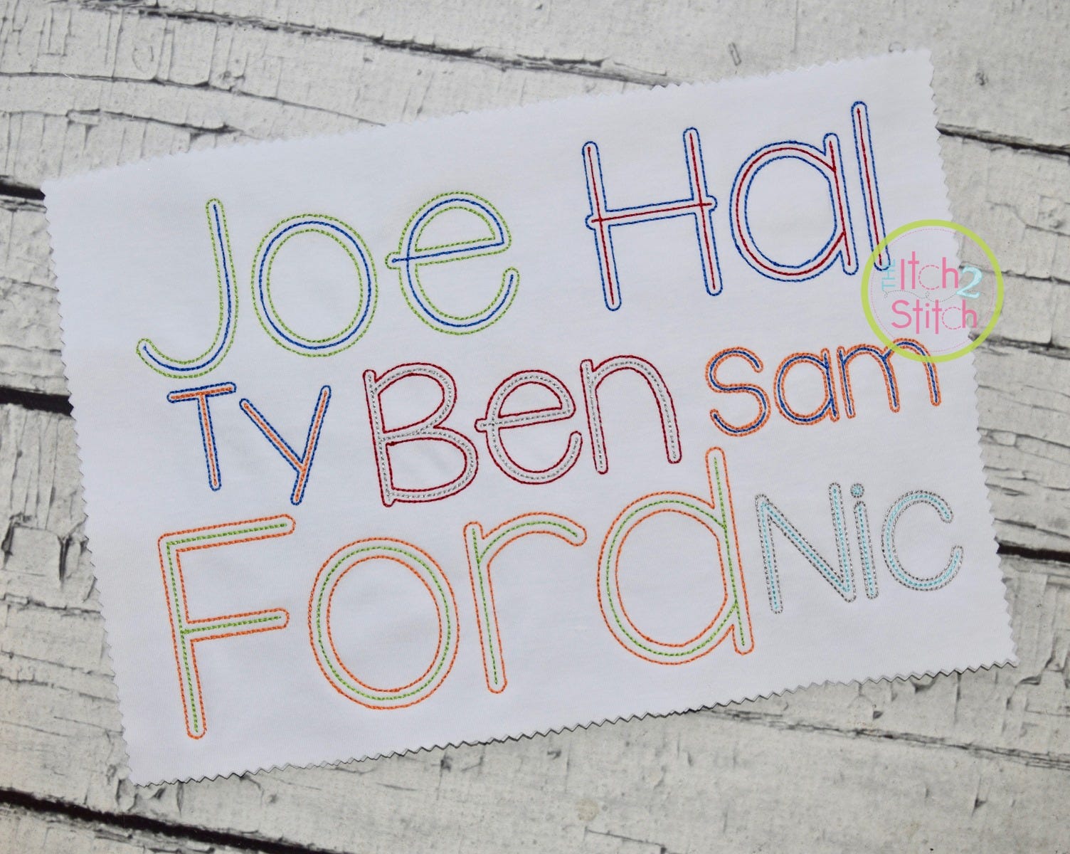 Brick House Two Color Bean Stitch Embroidery Font | Machine Embroidery Designs by JuJu