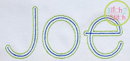 Brick House Two Color Bean Stitch Embroidery Font | Machine Embroidery Designs by JuJu