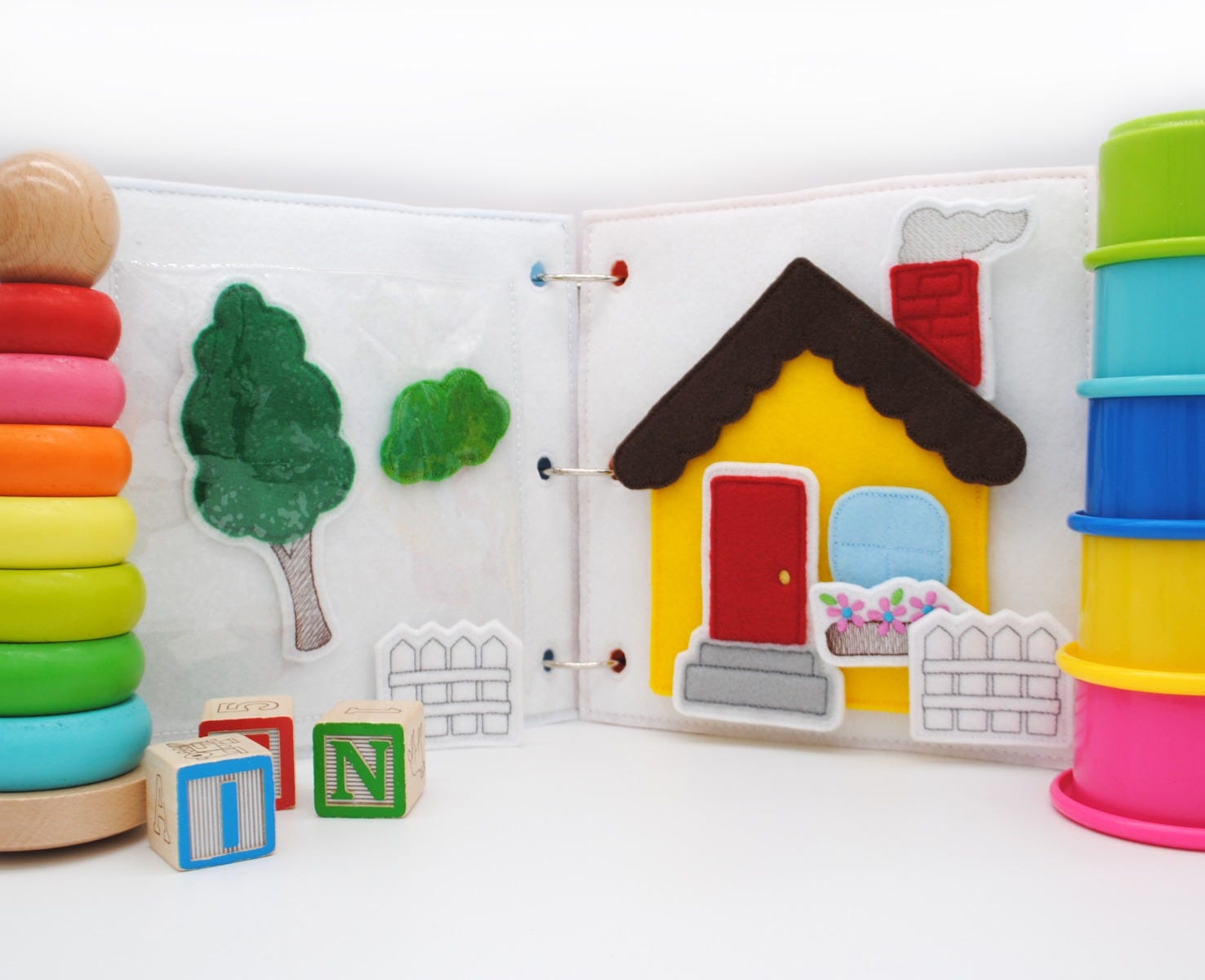 Busy Book Page Build A House Add On | Machine Embroidery Designs by JuJu