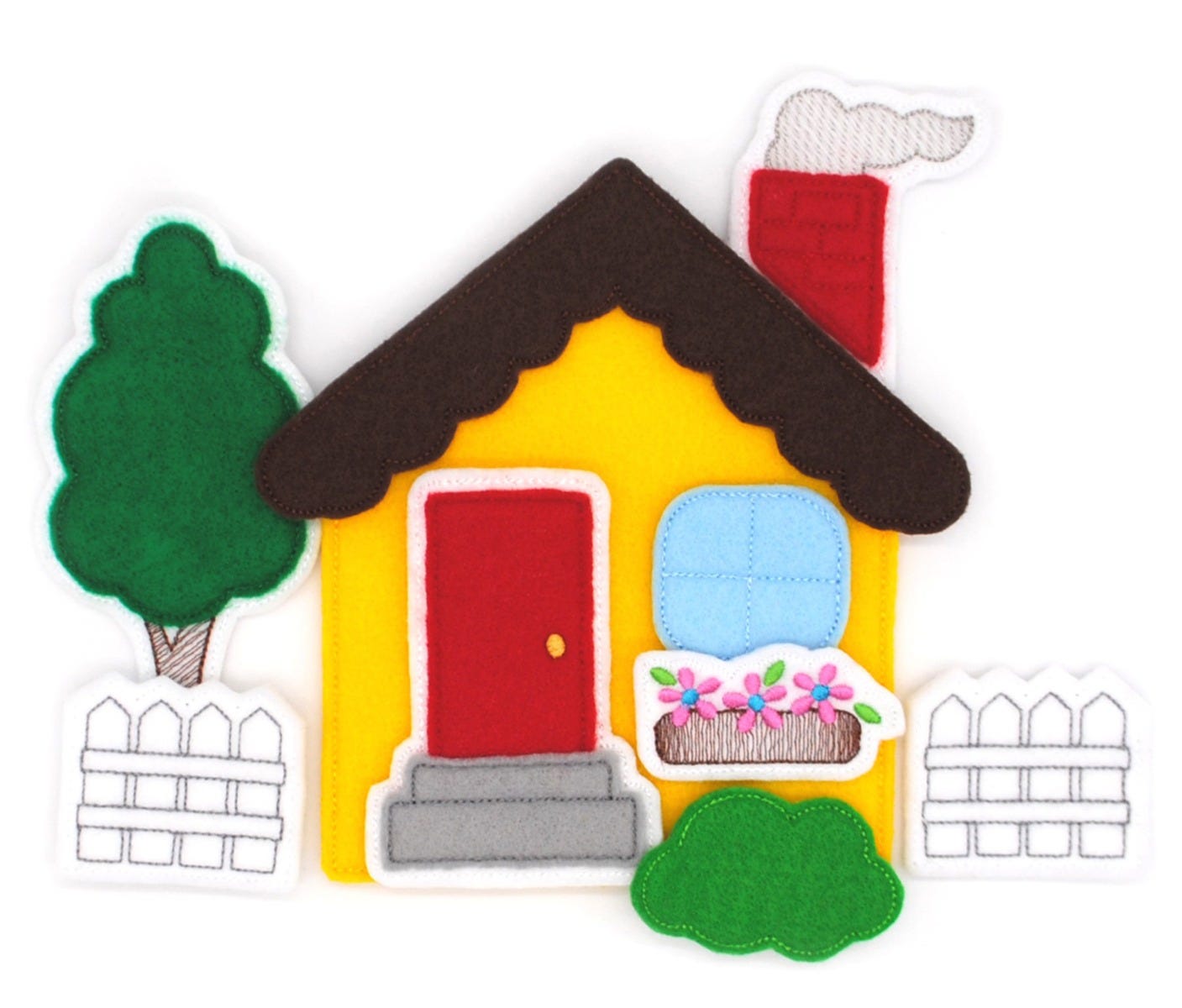 Busy Book Page Build A House Add On | Machine Embroidery Designs by JuJu