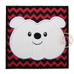 Bulldog Face Box Applique | Machine Embroidery Designs by JuJu