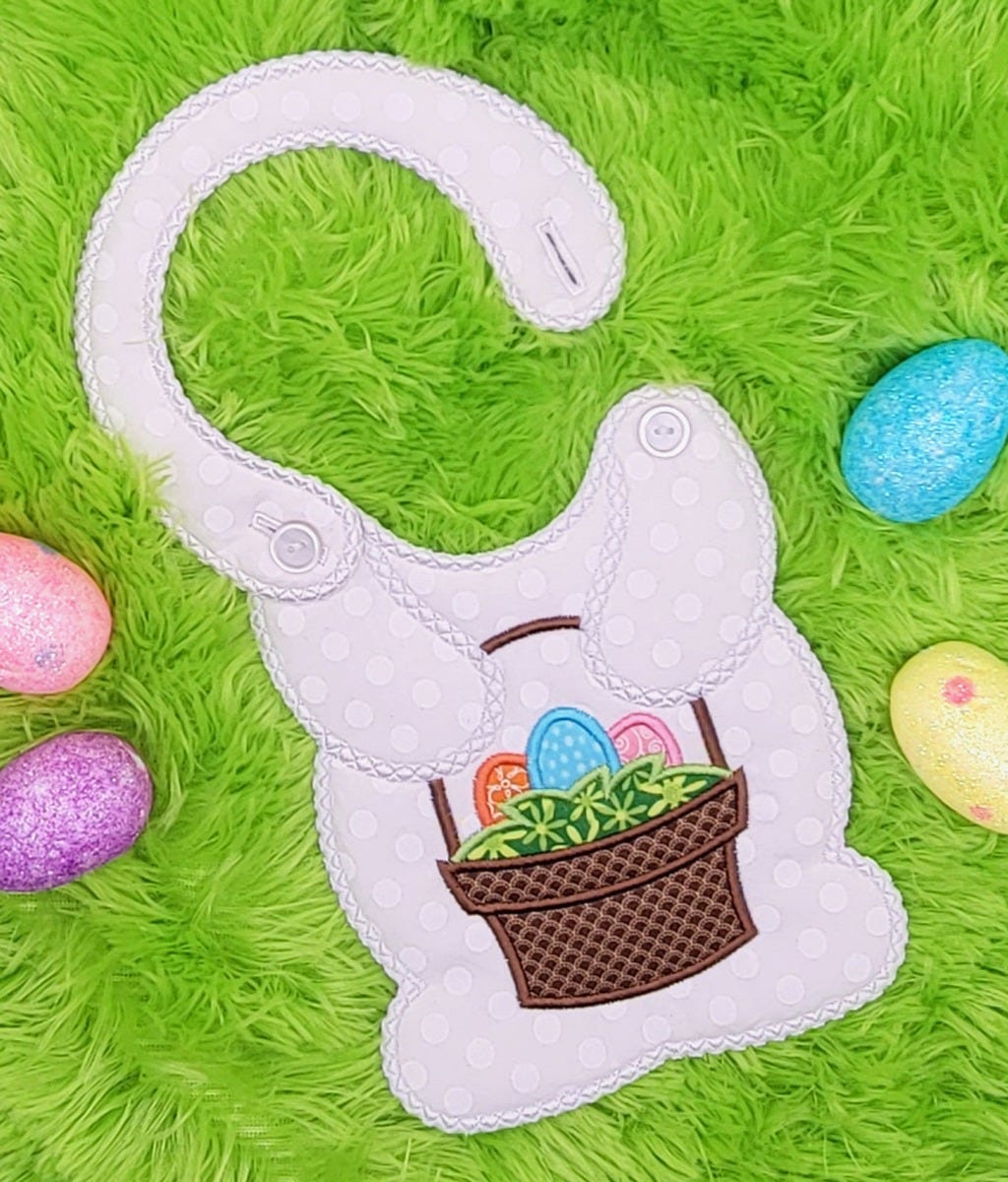 ITH Easter Bunny Baby Bib | Machine Embroidery Designs by JuJu