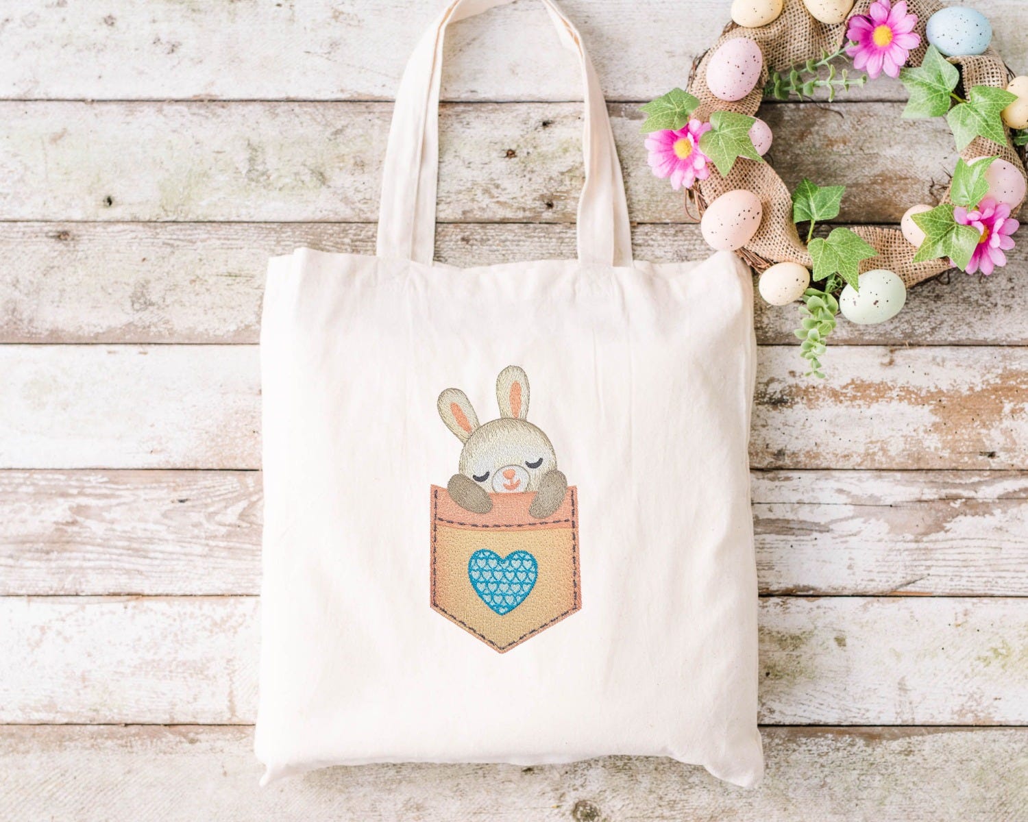 Pocket Bunny | Machine Embroidery Designs by JuJu
