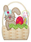 Easter Bunny Basket Girl Applique | Machine Embroidery Designs by JuJu