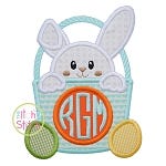 Bunny Basket Monogram Applique | Machine Embroidery Designs by JuJu