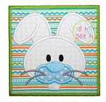 Bunny Face Box Applique | Machine Embroidery Designs by JuJu