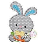 Bunny Boy Holding Carrot Applique | Machine Embroidery Designs by JuJu