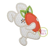 Bunny Carrot Boy Applique | Machine Embroidery Designs by JuJu