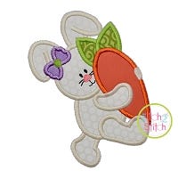 Bunny Carrot Girl Applique | Machine Embroidery Designs by JuJu