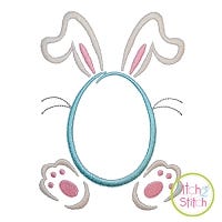 Bunny Egg Monogram Frame Embroidery Design | Machine Embroidery Designs by JuJu