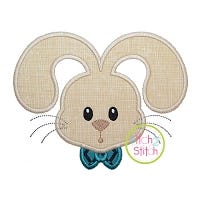 Bunny Face Boy Applique | Machine Embroidery Designs by JuJu