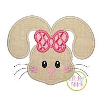 Bunny Face Girl Applique | Machine Embroidery Designs by JuJu