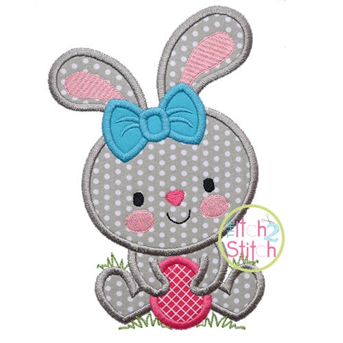 Bunny Girl Holding Egg 2 Applique 
