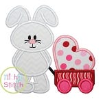 Bunny Wagon Heart Applique | Machine Embroidery Designs by JuJu