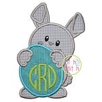 Bunny Holding Egg Applique | Machine Embroidery Designs by JuJu