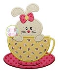 Bunny Teacup Applique | Machine Embroidery Designs by JuJu