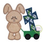 Bunny Wagon Cross Applique | Machine Embroidery Designs by JuJu