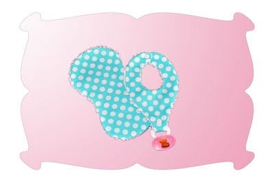 Just Like Mommy Binkie Bib Gift Set | Machine Embroidery Designs by JuJu