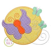 Butterfly Circle Applique Design | Machine Embroidery Designs by JuJu