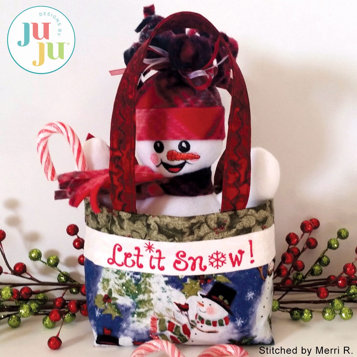 Snow Gift Bag by Oma's Place | Machine Embroidery Designs by JuJu