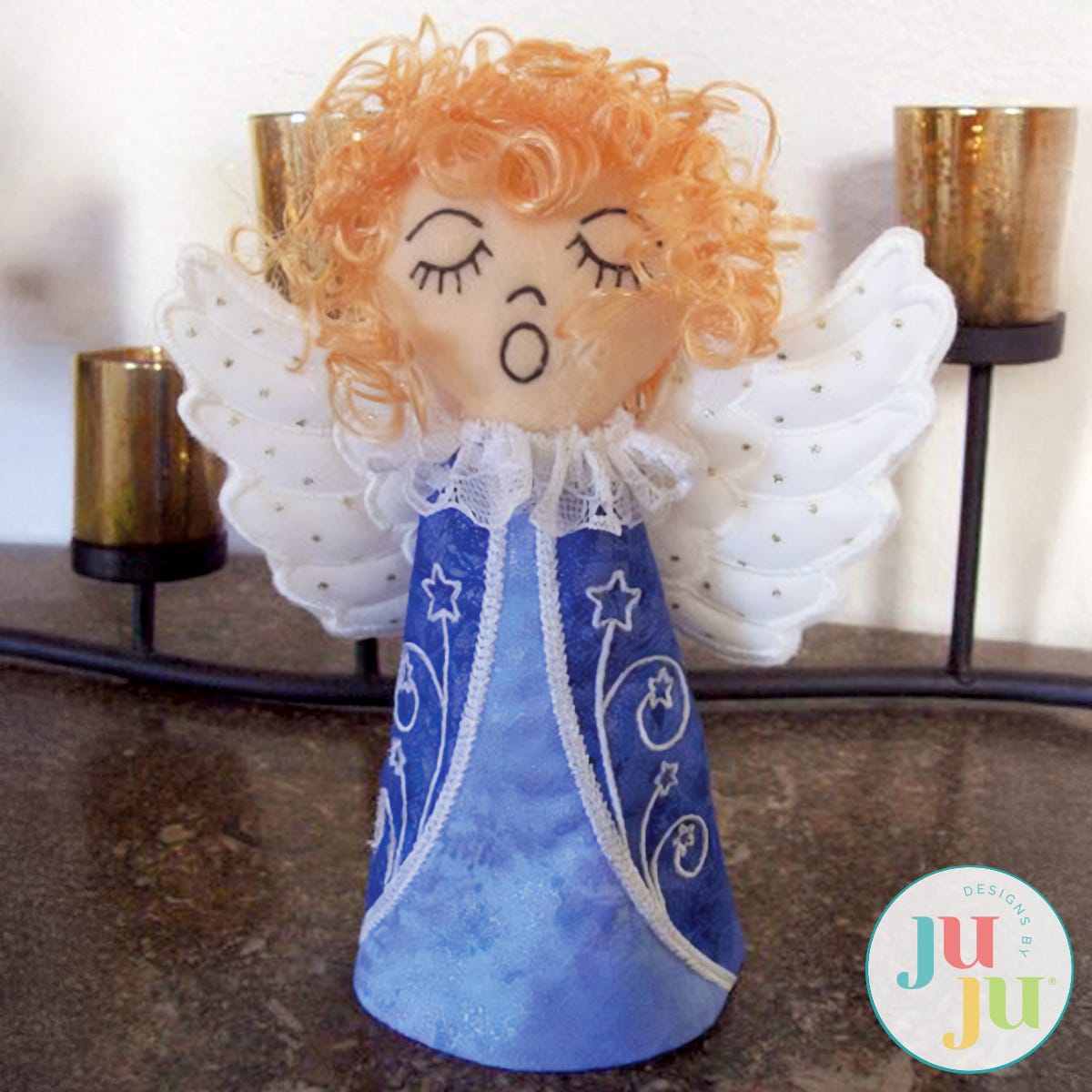 3D Christmas Angels by Oma's Place | Machine Embroidery Designs by JuJu