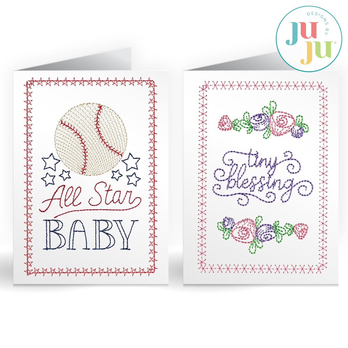 Baby Greeting Cards Embroidery Design Set 5 | Machine Embroidery Designs by JuJu