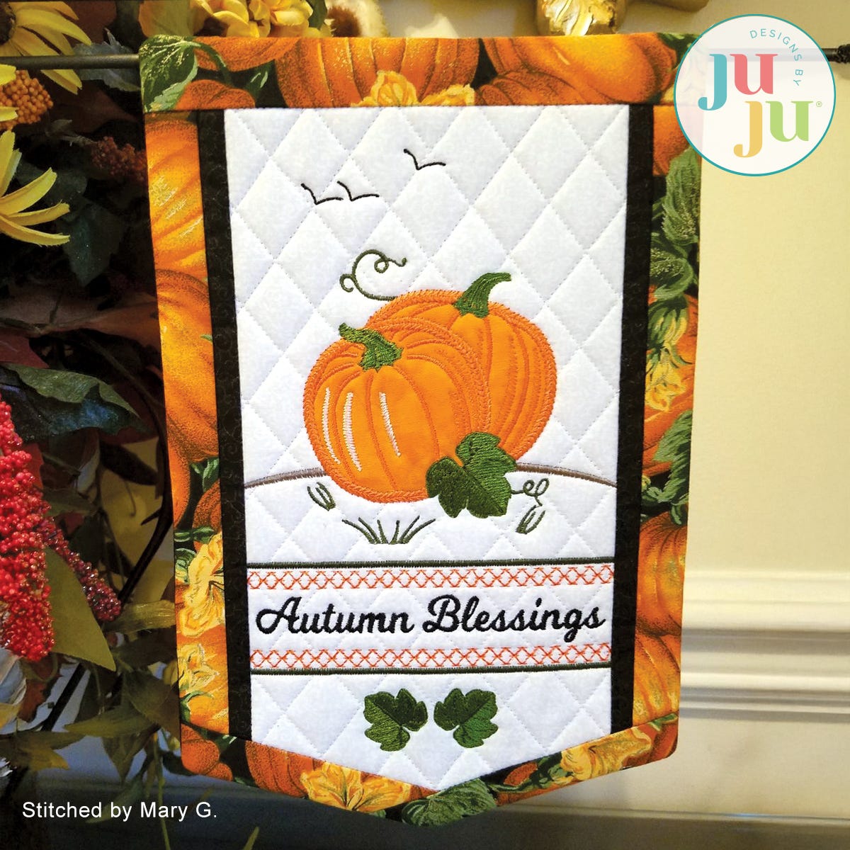 Autumn Banner by Oma's Place | Machine Embroidery Designs by JuJu