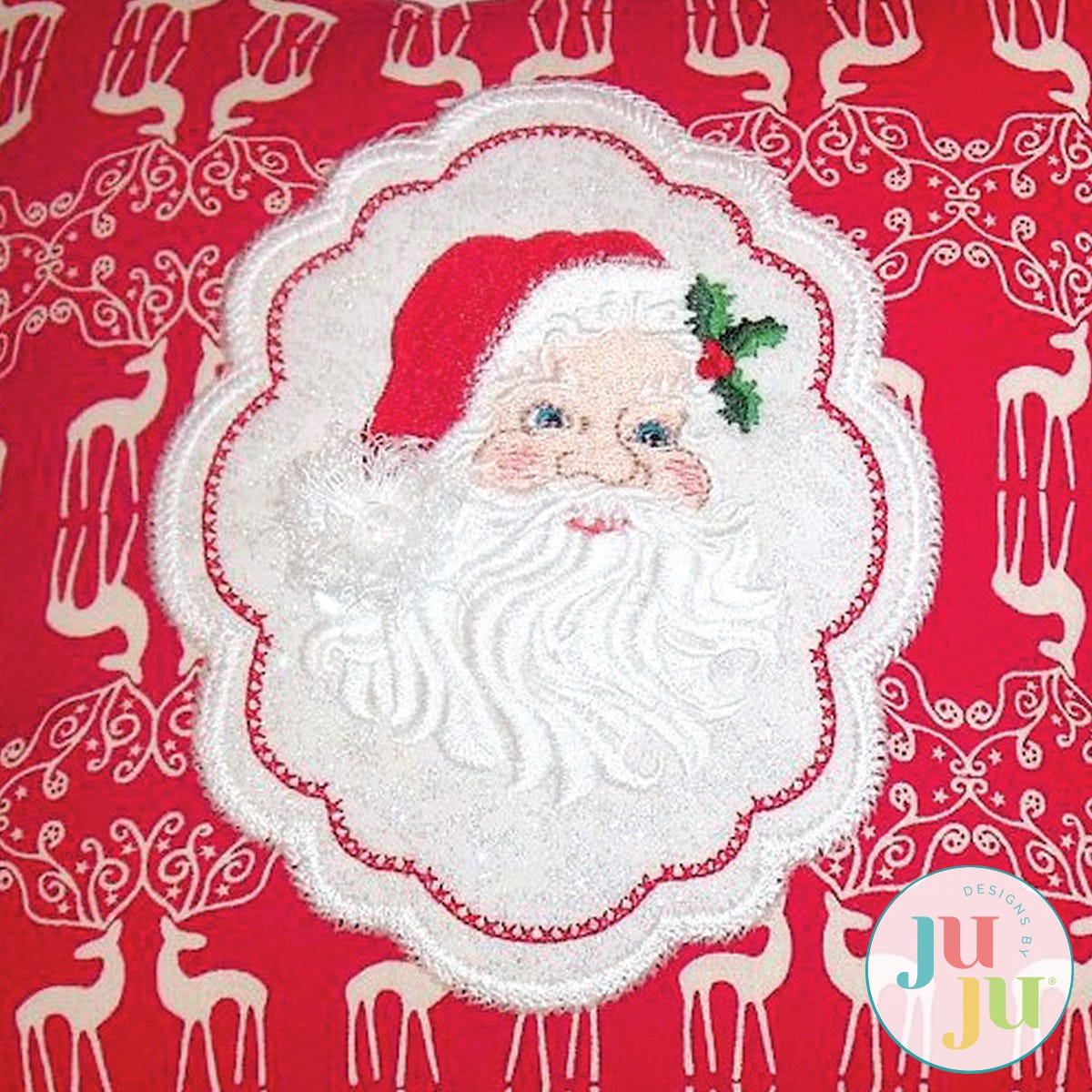 Santa Pillow by Oma's Place | Machine Embroidery Designs by JuJu