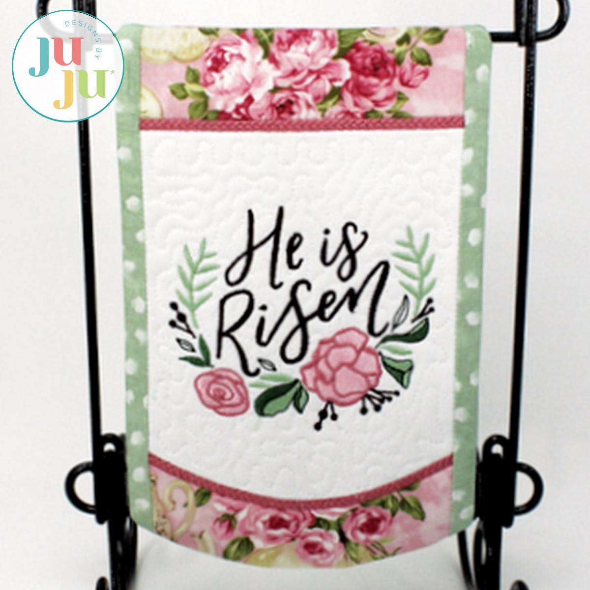 In The Hoop Risen Banner Project by Oma's Place | Machine Embroidery Designs by JuJu