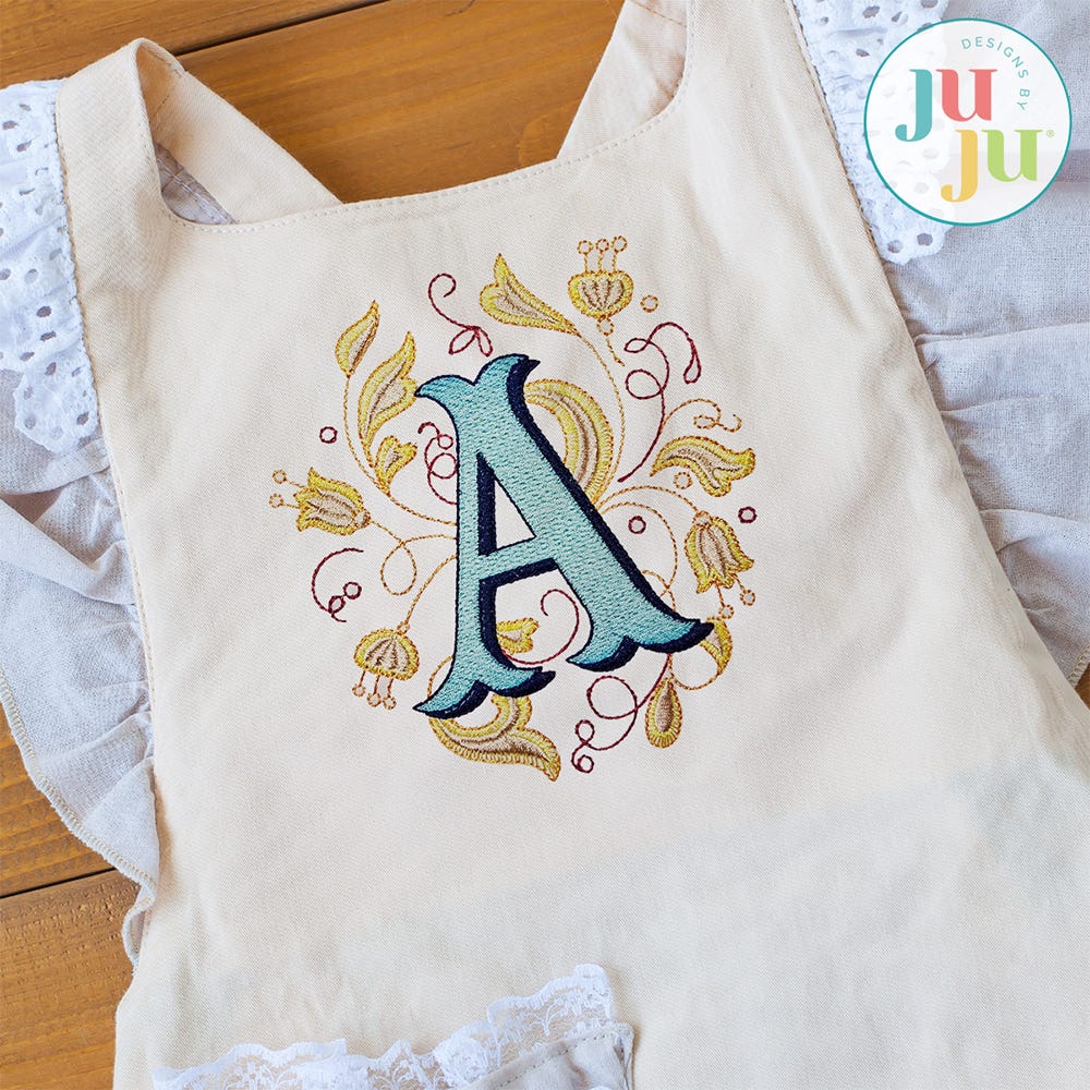 Mabel Monogram Embroidery Font | Machine Embroidery Designs by JuJu
